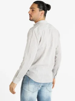 Guy Camicia alla coreana da uomo misto lino
