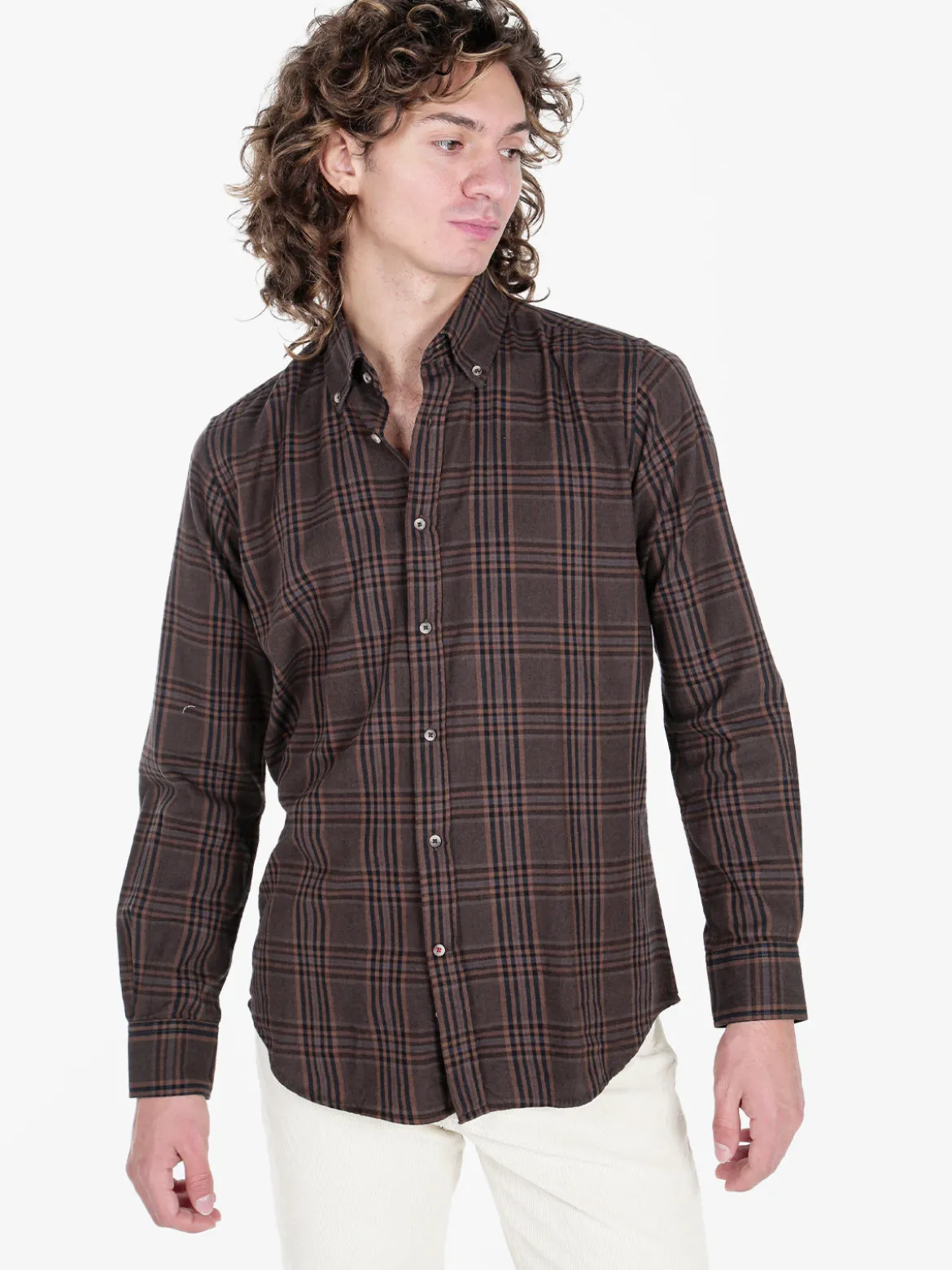 Guy Camicia a quadri da uomo in cotone