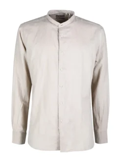 Guy Camicia da uomo alla coreana in misto lino