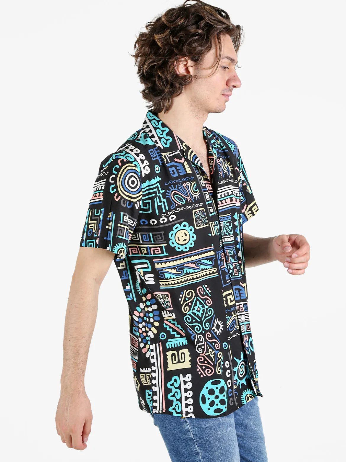 Guy Camicia da uomo a maniche corte con stampe