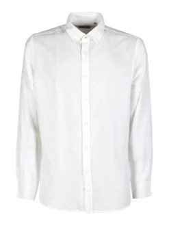 Guy Camicia da uomo in misto lino a maniche lunghe