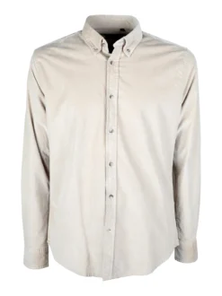 Guy Camicia da uomo in velluto a maniche lunghe