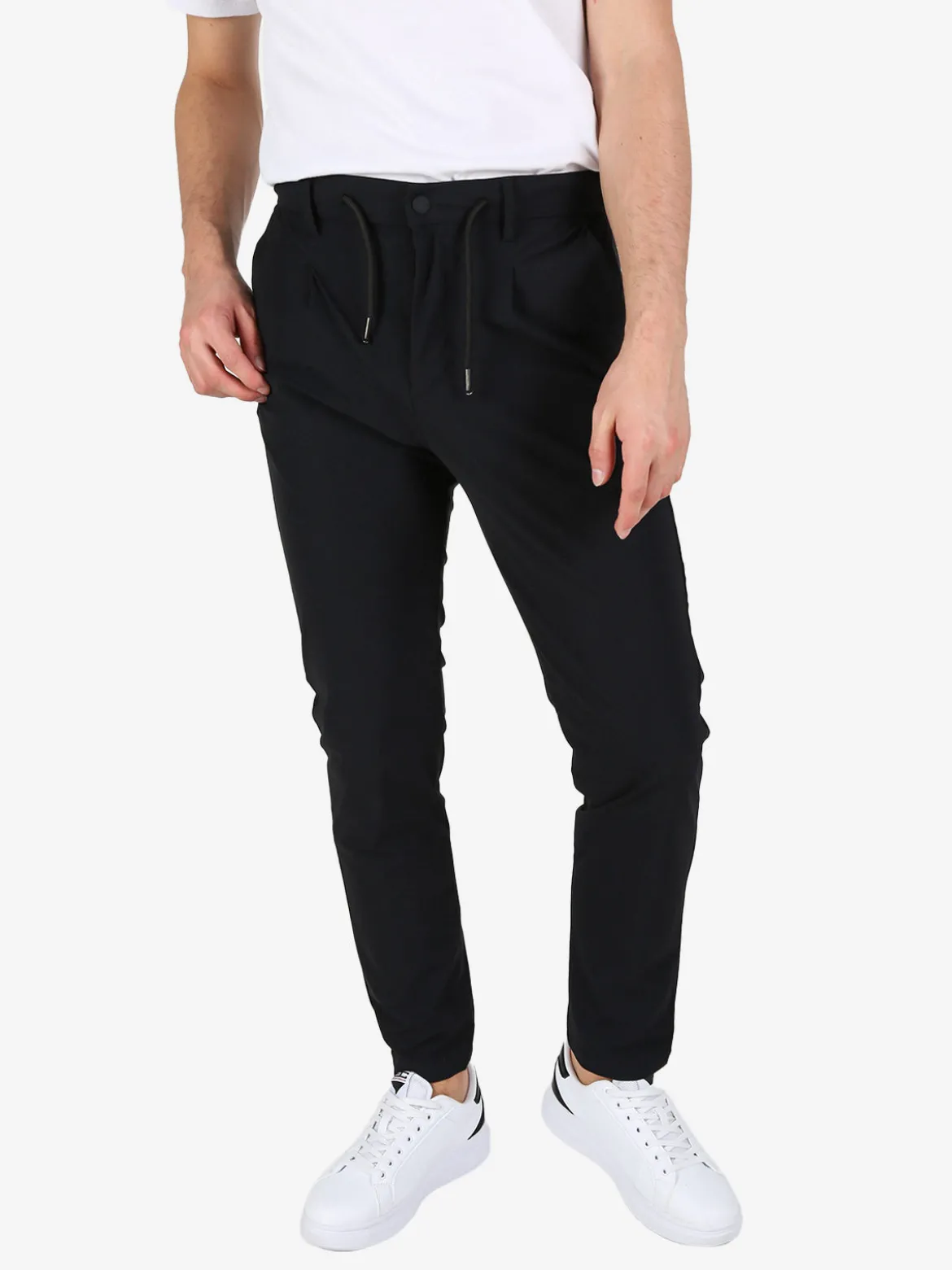 Guy Pantaloni casual da uomo in tessuto tecnico con coulisse