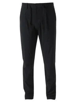 Guy Pantaloni casual da uomo in tessuto tecnico con coulisse - nero