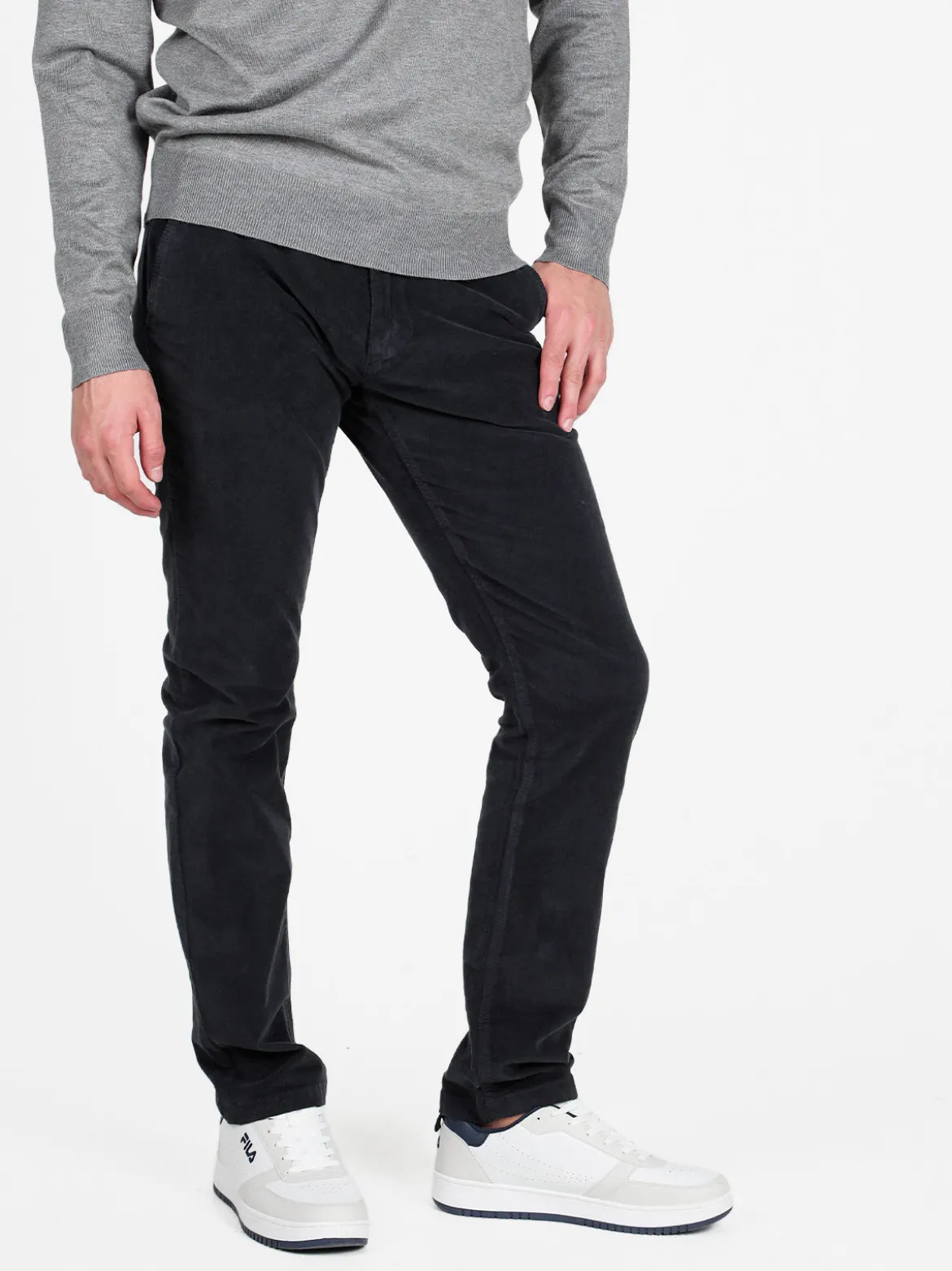 Guy Pantaloni da uomo in velluto slim fit