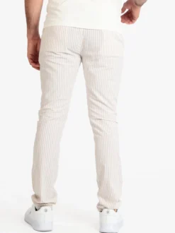Guy Pantaloni rigati in cotone con coulisse da uomo