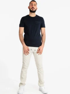 Guy Pantaloni uomo misto lino e cotone con coulisse