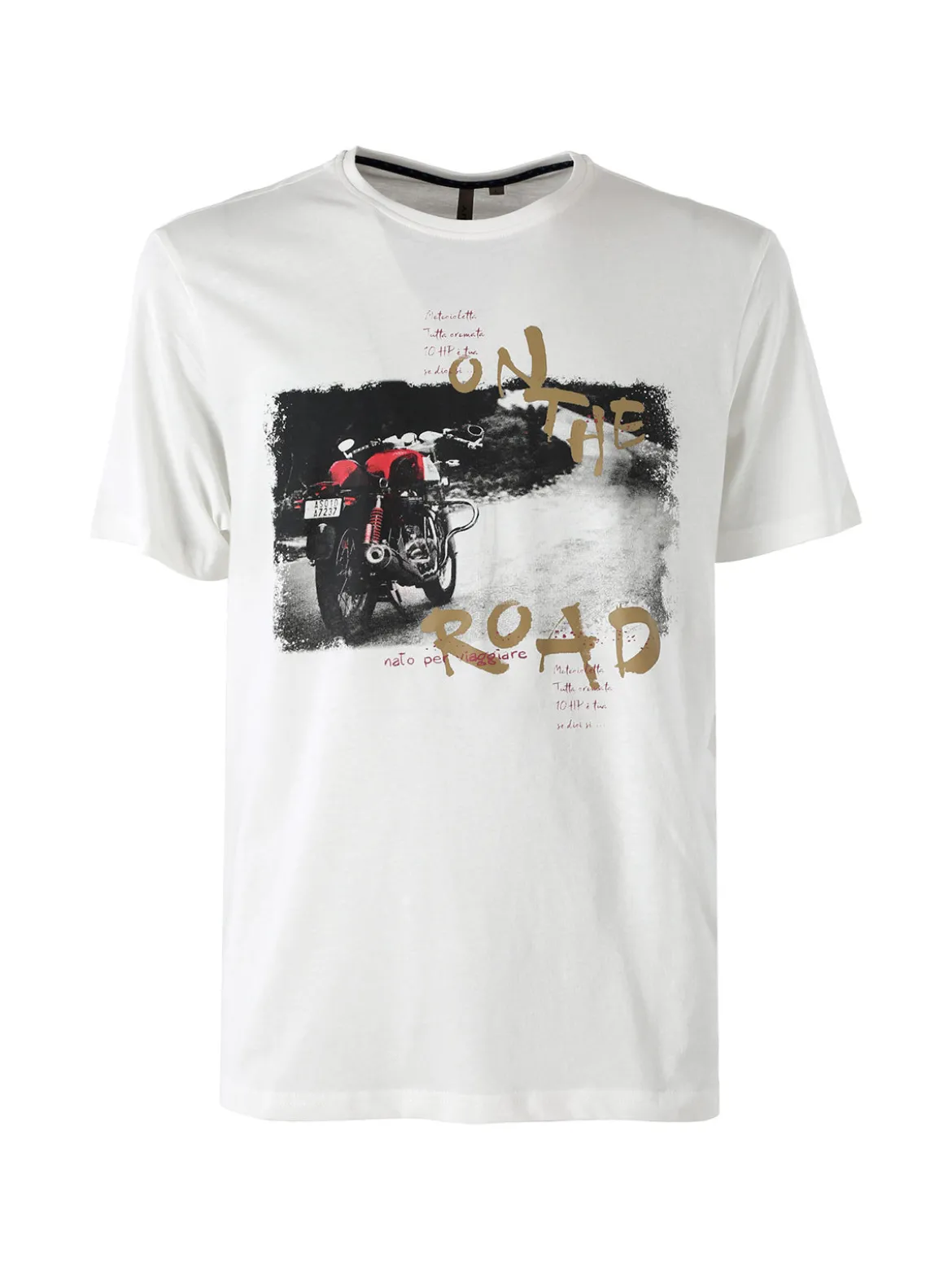 Guy T-shirt da uomo in cotone con stampa - bianco