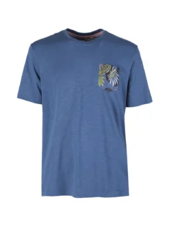 Guy T-shirt da uomo in cotone con taschino floreale
