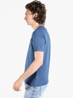 Guy T-shirt da uomo in cotone con taschino floreale