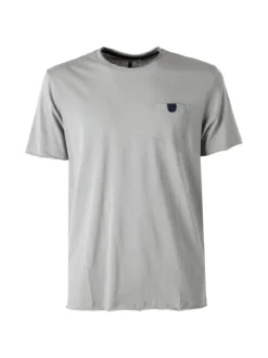 Guy T-shirt girocollo da uomo in cotone con taschino - grigio