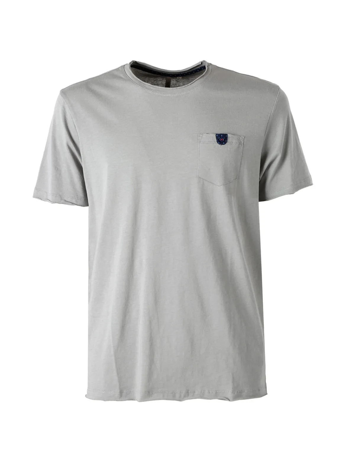 Guy T-shirt girocollo da uomo in cotone con taschino - grigio