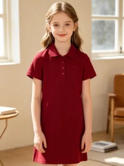 Hangar93 Vestito da bambina in cotone a maniche corte