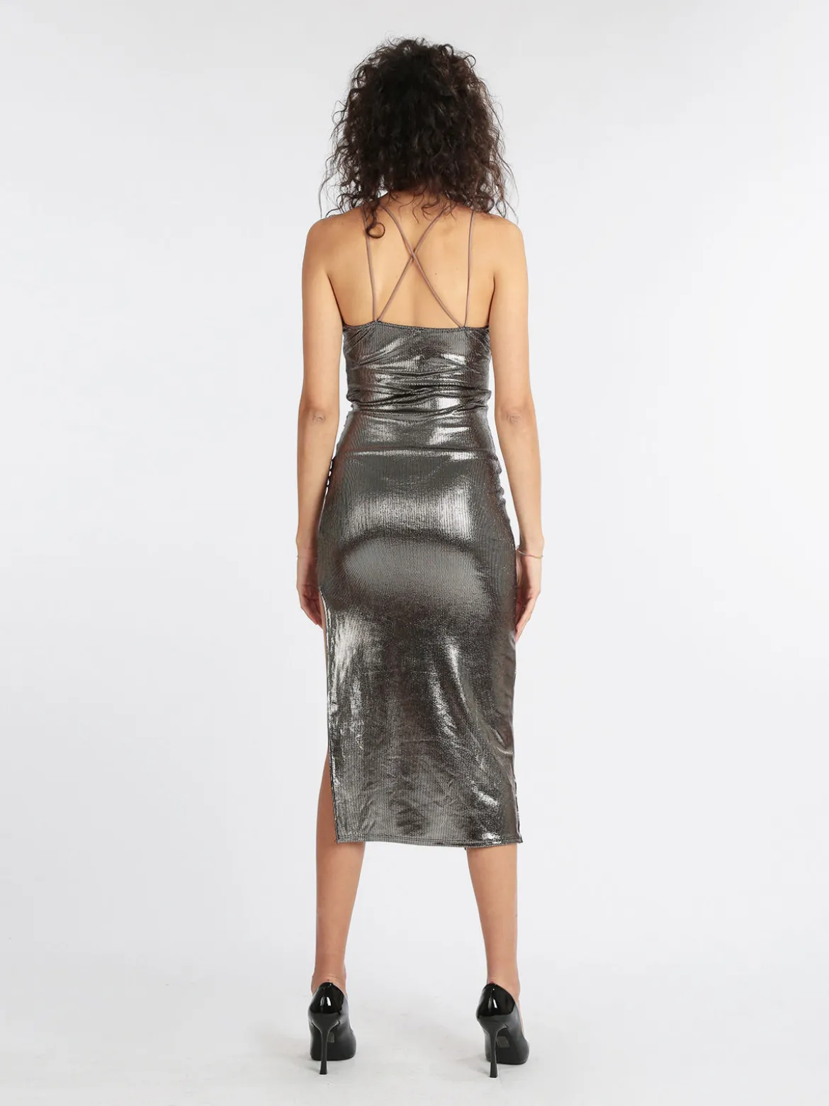 Hdl Milano Abito lungo con lurex donna