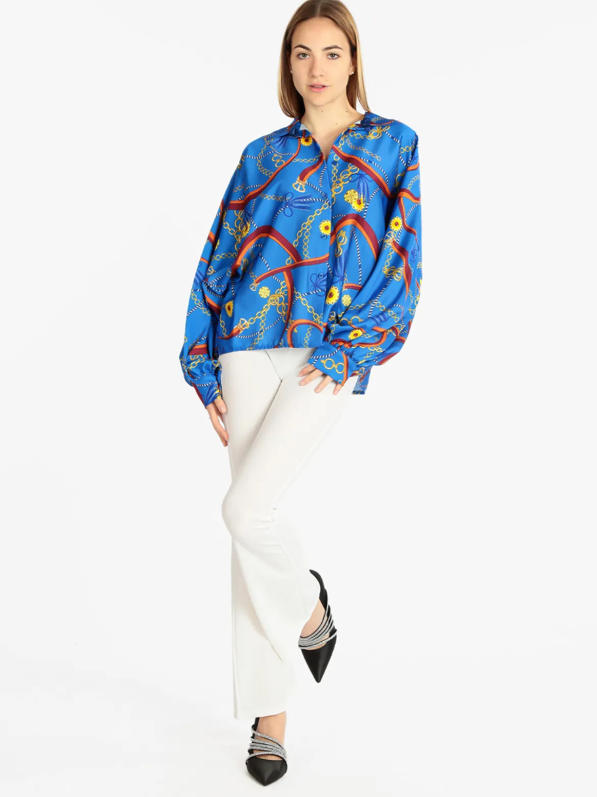 Hdl Milano Maxi camicia donna con stampe
