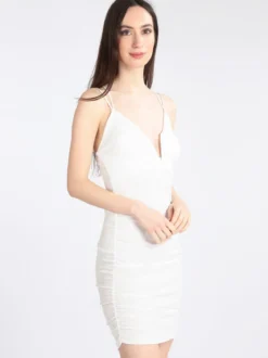 Hdl Milano Mini abito donna a costine scollo a V