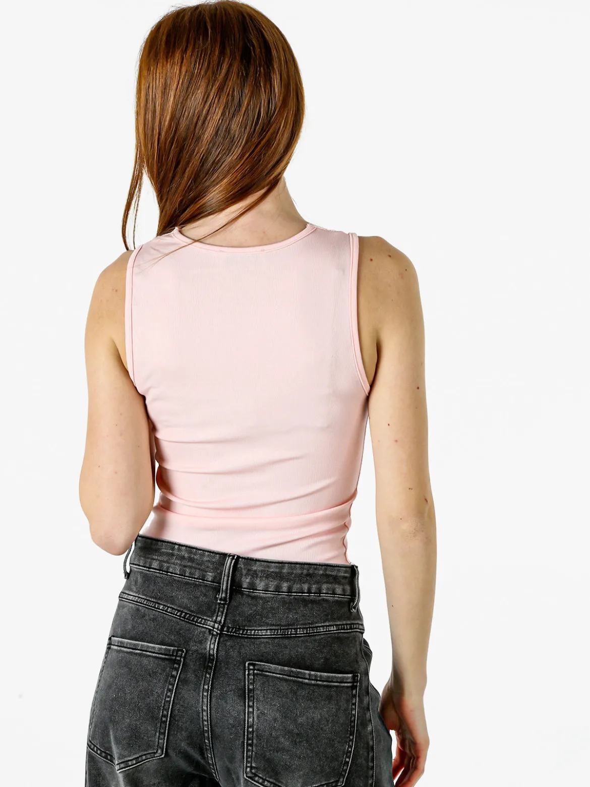 Hdl Milano Top donna con scollo a V e pizzo - rosa