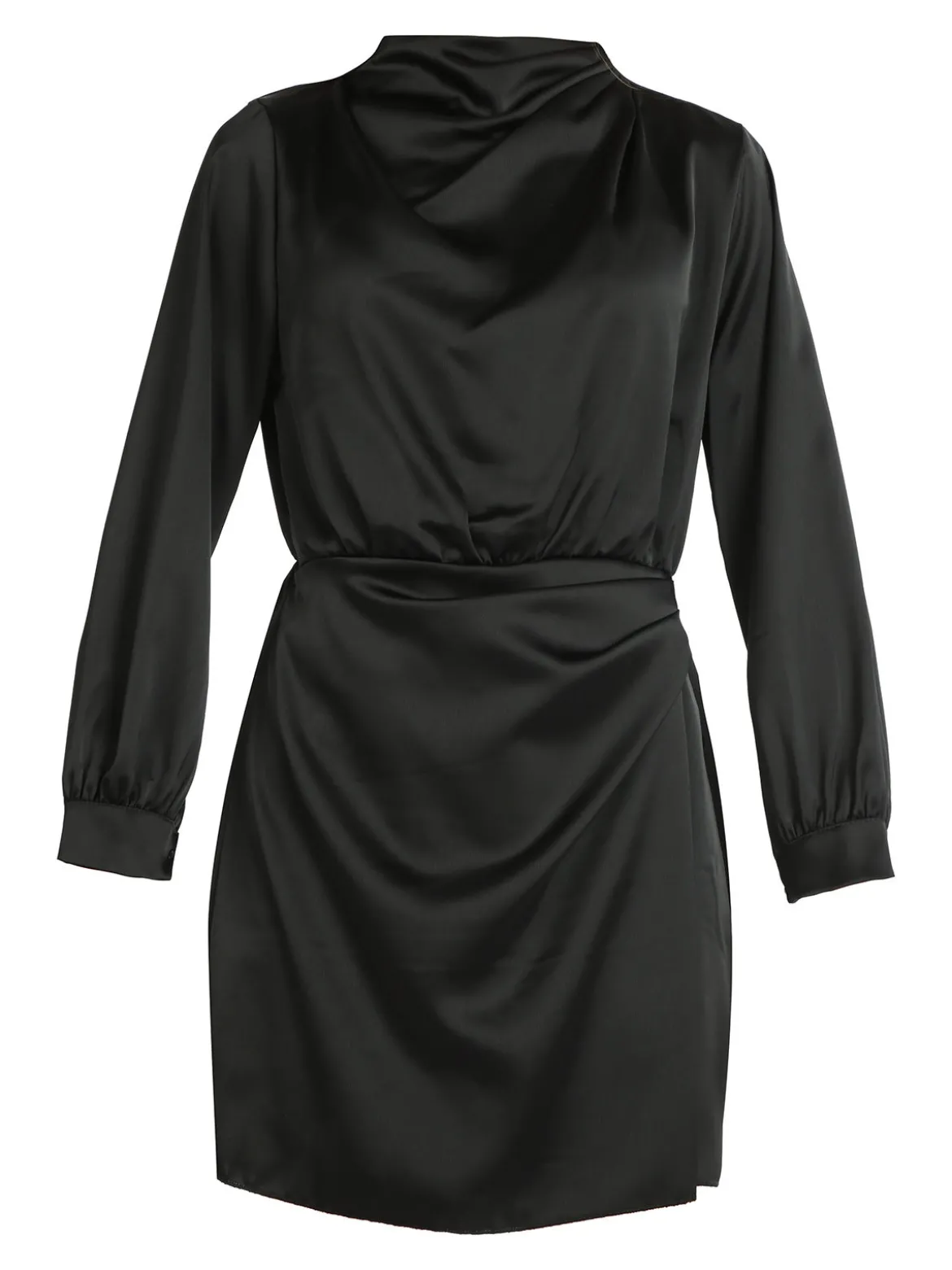 Hdl Milano Vestito donna manica lunga effetto raso