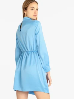 Hdl Milano Vestito donna manica lunga effetto raso