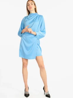 Hdl Milano Vestito donna manica lunga effetto raso