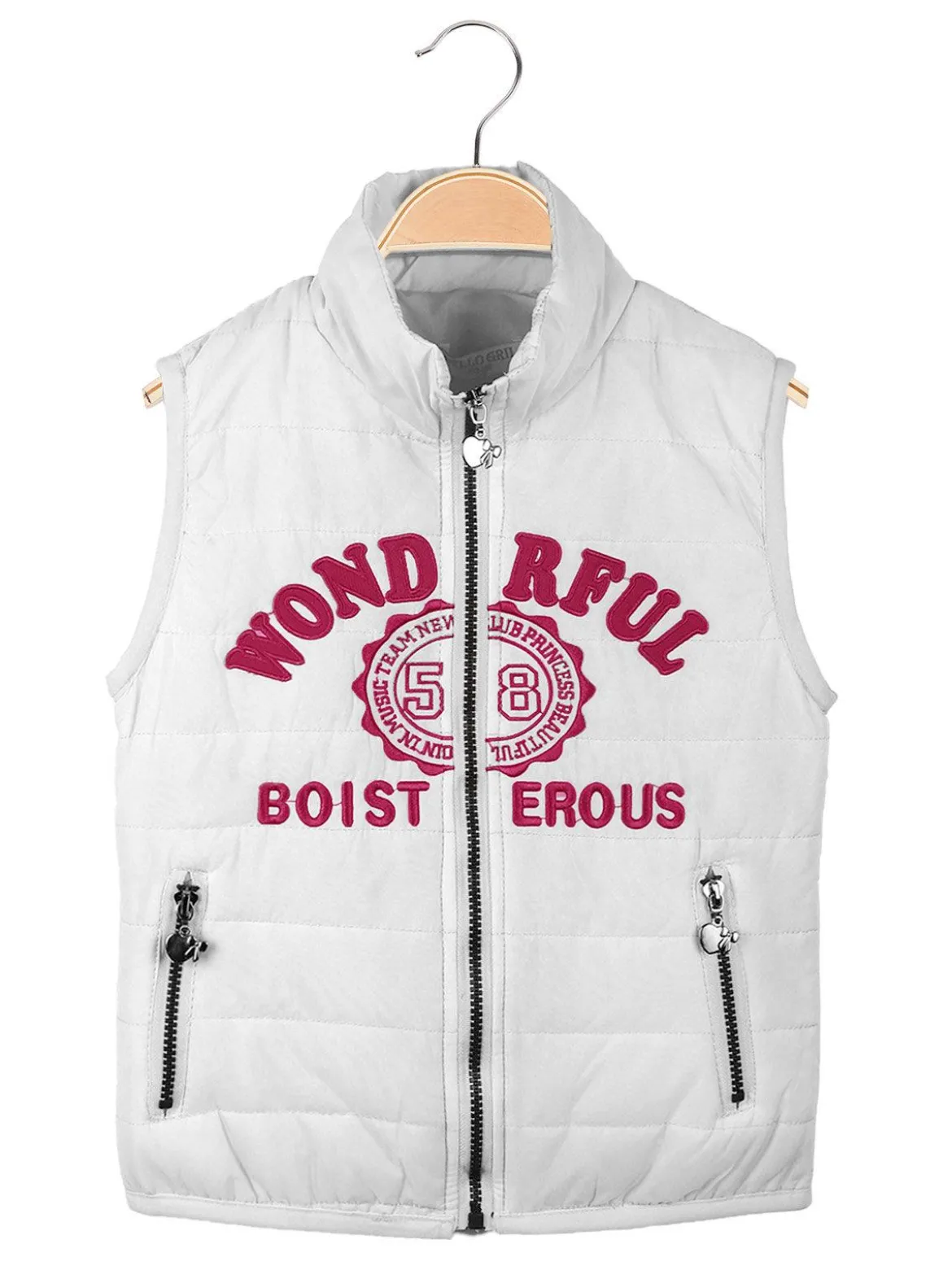 Hello Girl Gilet imbottito bambina con scritte