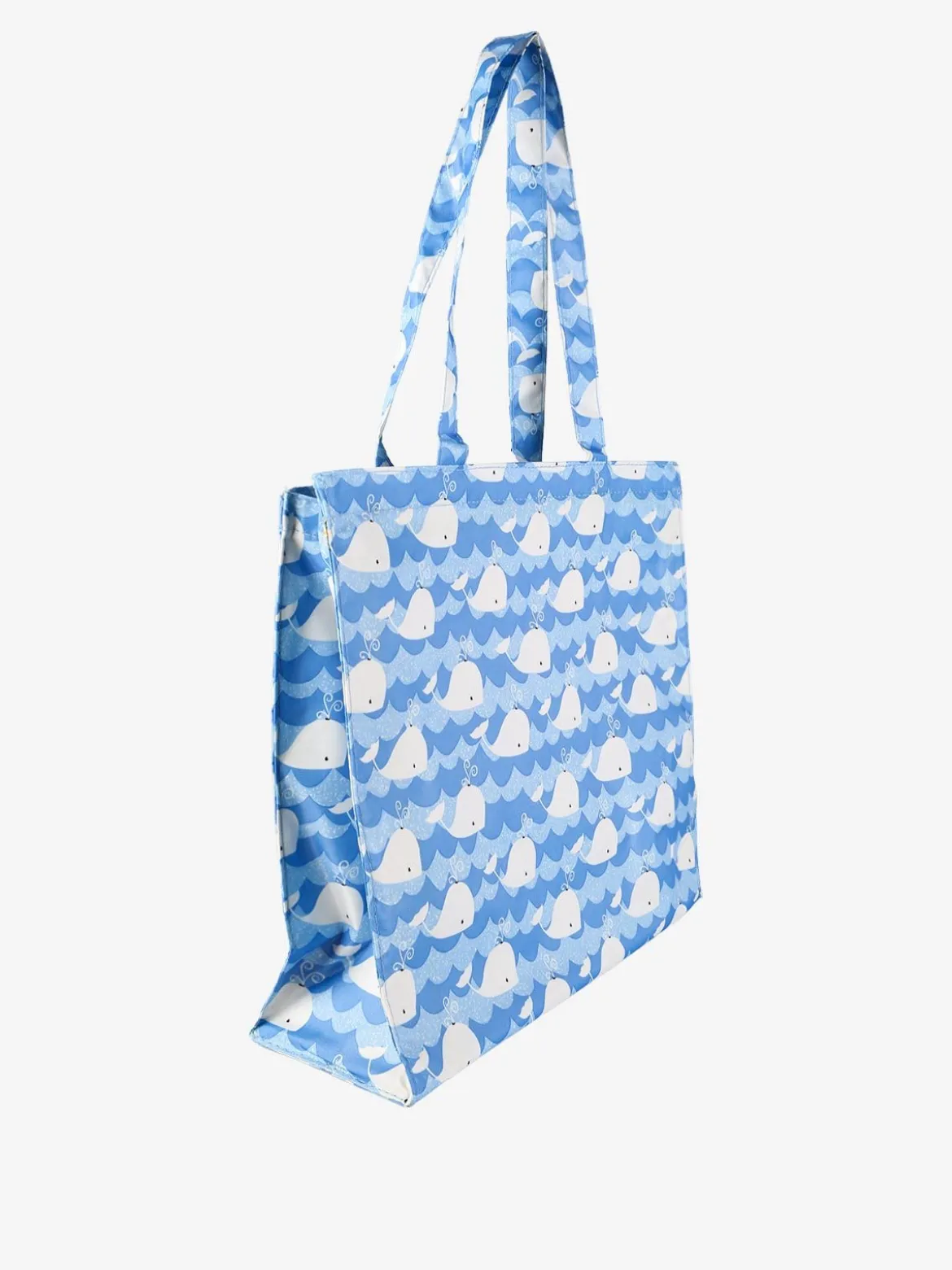 Hernan Borsa shopper della spesa con stampe - azzurro
