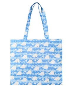 Hernan Borsa shopper della spesa con stampe - azzurro