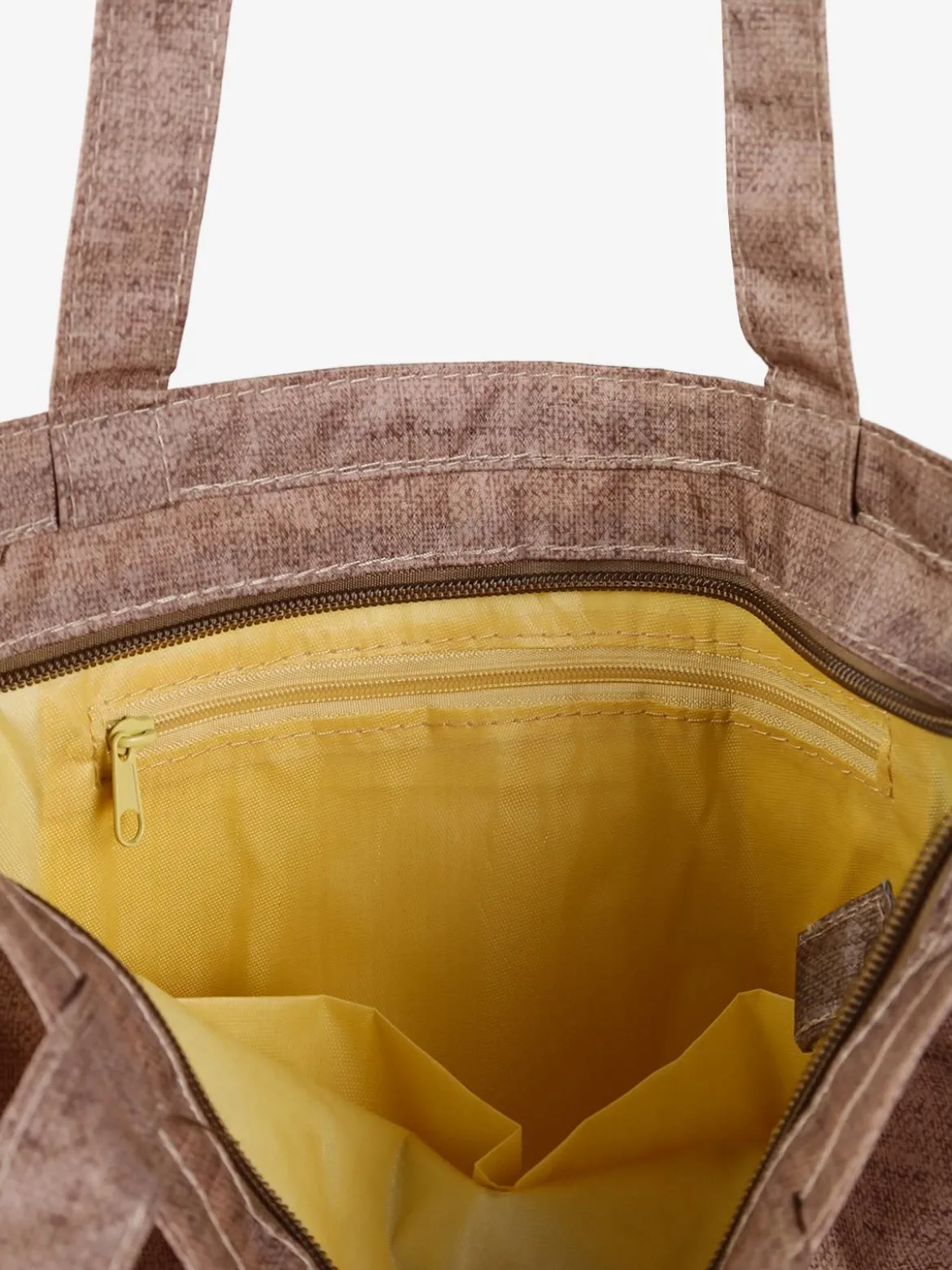 Hernan Borsa shopper della spesa con stampe - cammello