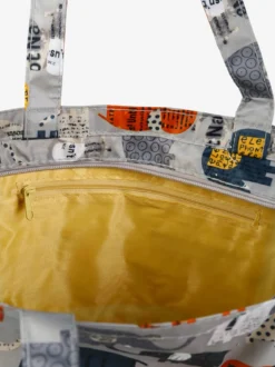 Hernan Borsa shopper della spesa con stampe - grigio chiaro