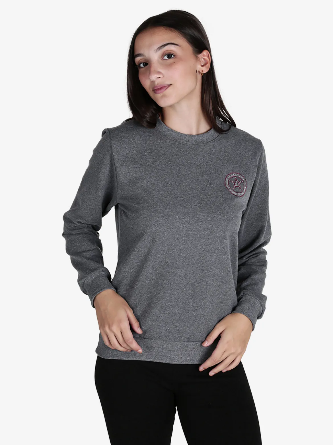 Hollywood Milano Felpa girocollo da donna sportiva con strass