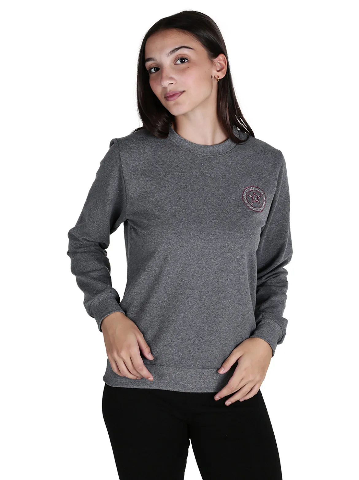 Hollywood Milano Felpa girocollo da donna sportiva con strass