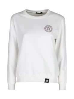 Hollywood Milano Felpa girocollo da donna sportiva con strass