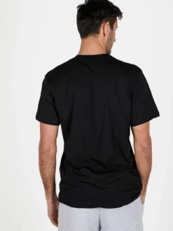 Hollywood T-shirt girocollo da uomo in cotone con patch gommata