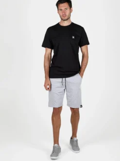 Hollywood T-shirt girocollo da uomo in cotone con patch gommata