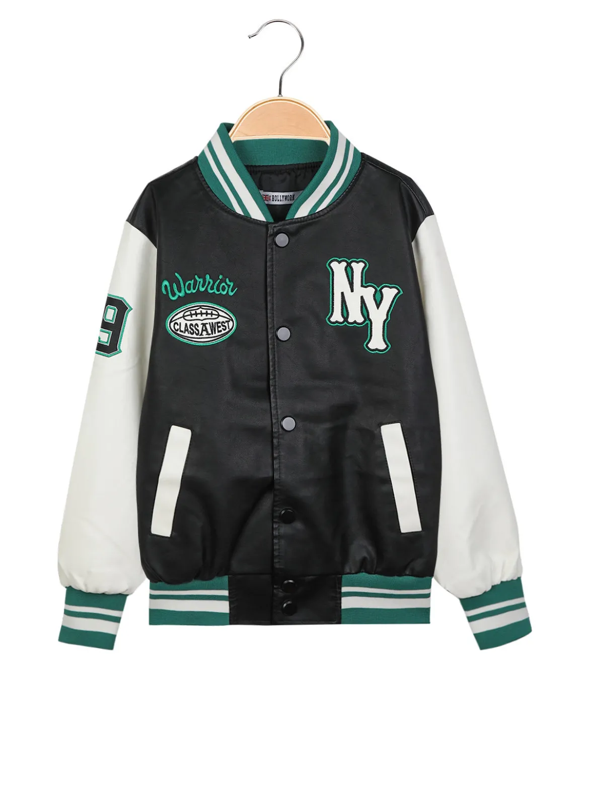 Hollywork Giacca baseball da bambino in ecopelle
