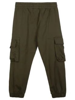 Hollywork Pantaloni da bambino in cotone con tasconi e polsini