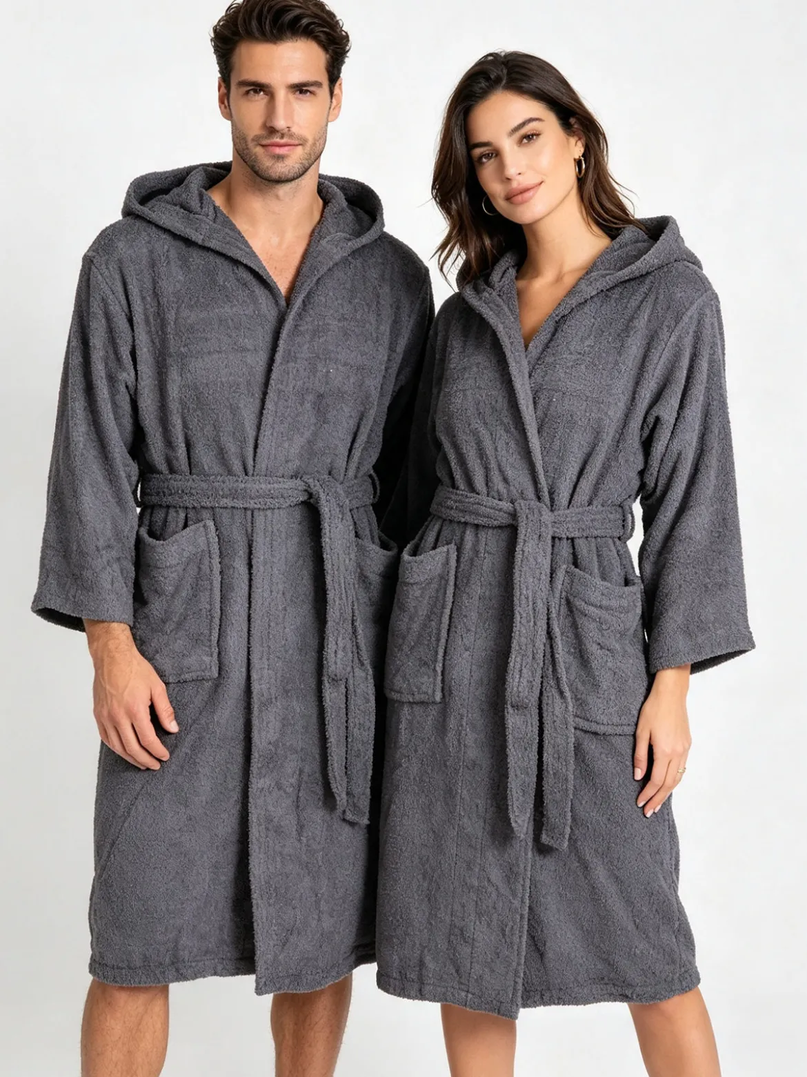 Home Zen Accappatoio unisex in spugna di cotone con cappuccio