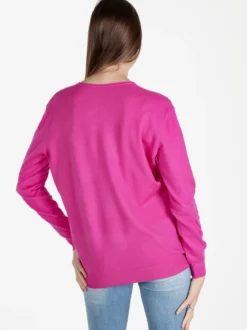 Honey Winter Pullover donna in maglia con scollo V