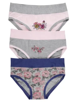 Hooky Slip bimba con stampe fiori confezione da 3 pezzi
