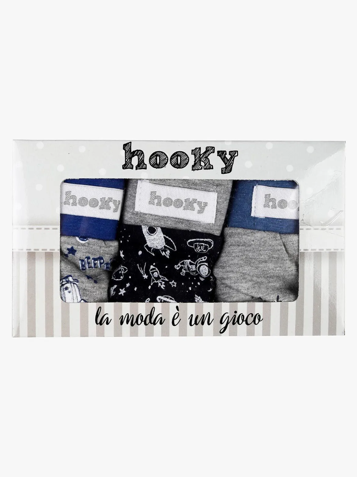 Hooky Slip bimbo con stampe e scritte confezione 3 pezzi