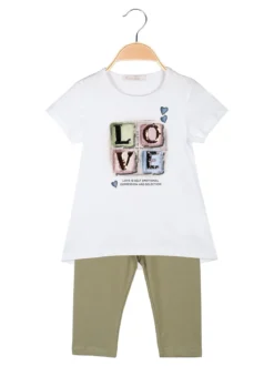 Hope Star Completo corto da ragazza con t-shirt e leggings corti