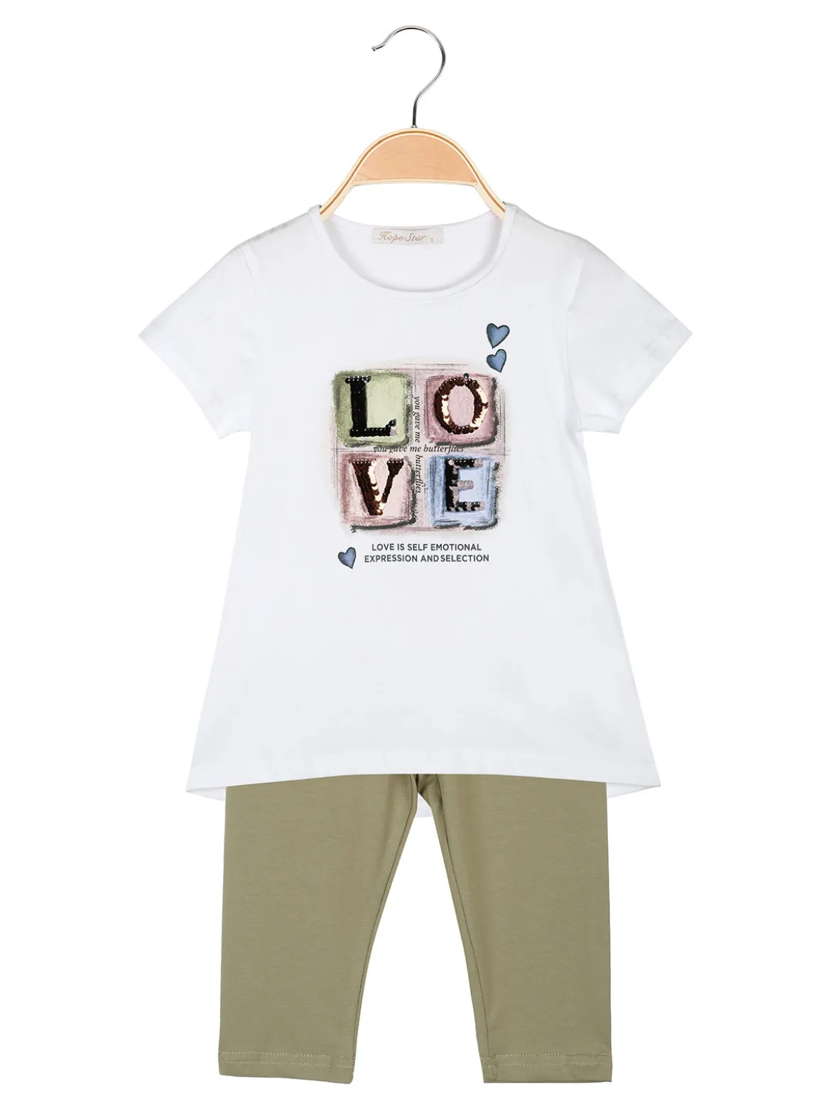 Hope Star Completo corto da ragazza con t-shirt e leggings corti