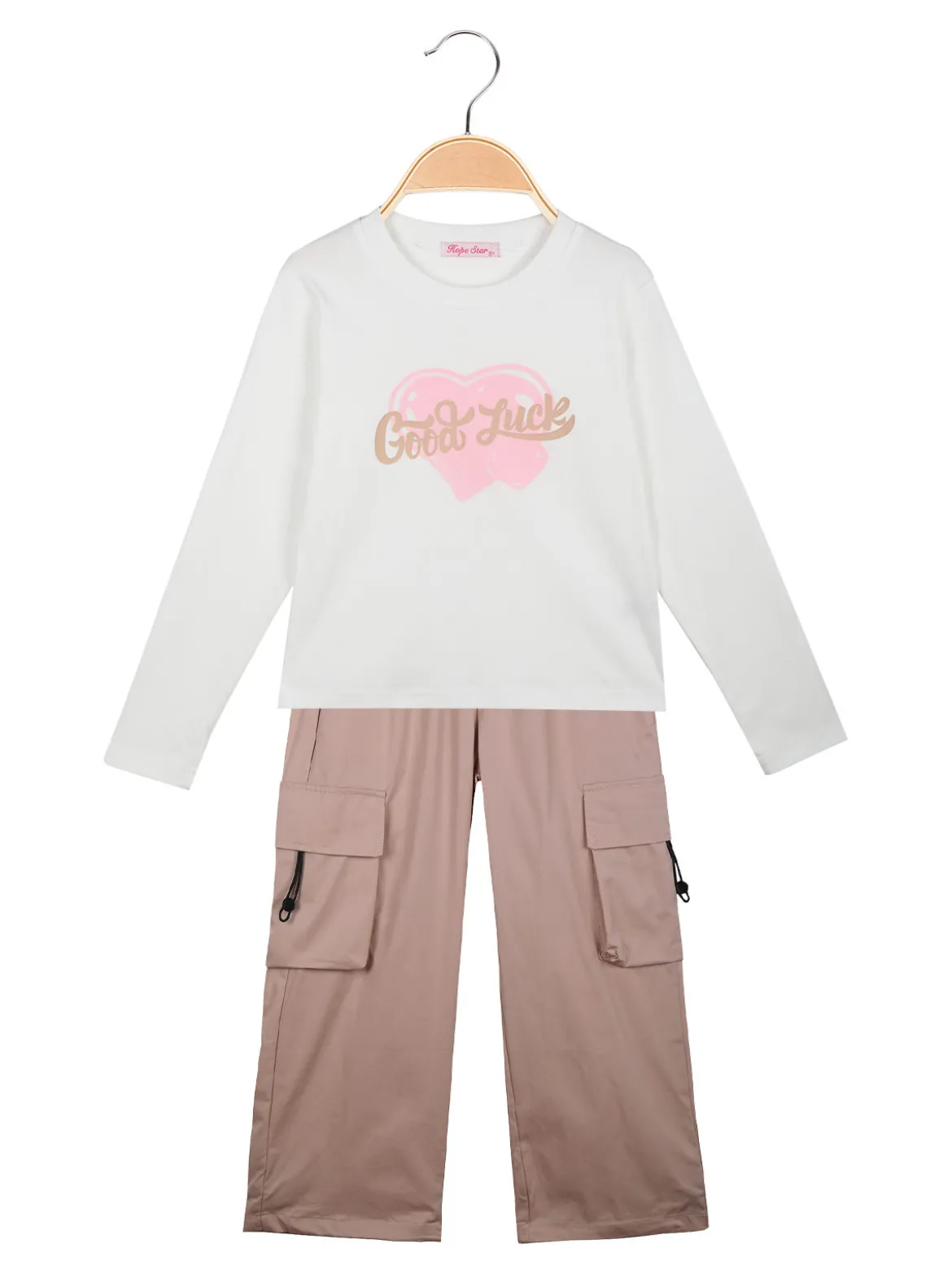 Hope Star Completo da bambina 2 pezzi t-shirt + pantaloni larghi