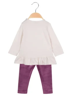 Hope Star Completo lungo da neonata con maglietta e leggings in ciniglia - beige