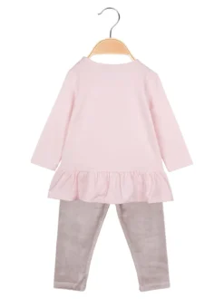 Hope Star Completo lungo da neonata con maglietta e leggings in ciniglia - rosa