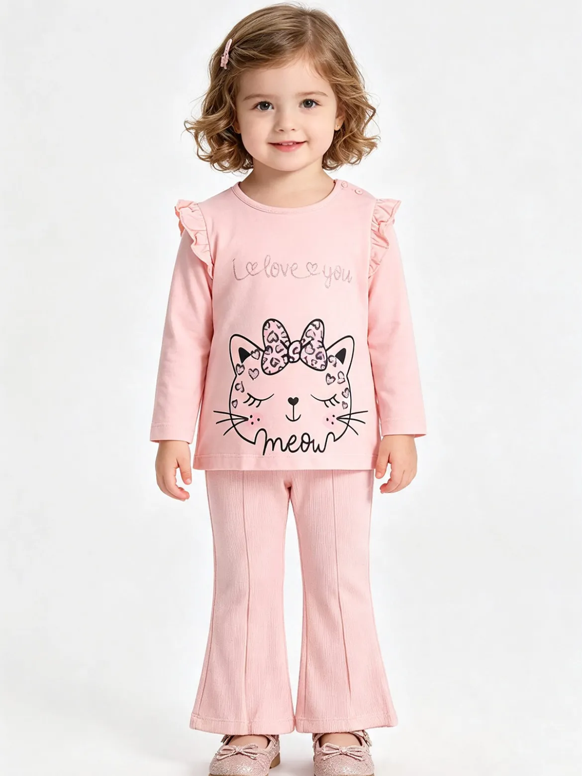 Hope Star Completo 2 pezzi da neonata con maglietta e leggings a costine - rosa