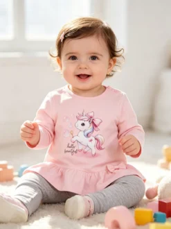 Hope Star Completo 2 pezzi da neonata con maglietta e leggings - grigio