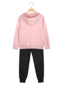 Hope Star Completo tuta da bambina 3 pezzi con paillettes cappuccio e zip - rosa