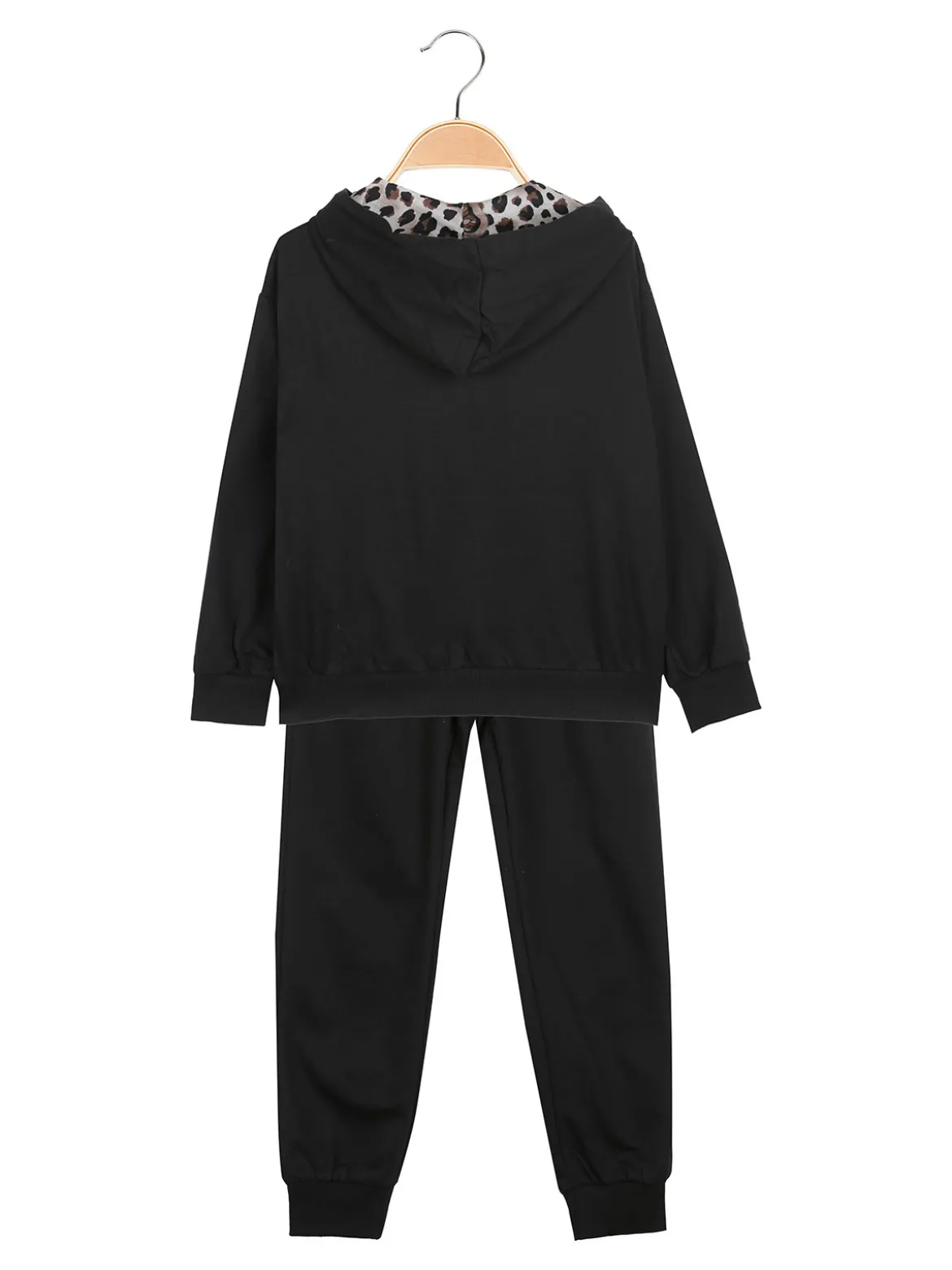 Hope Star Completo tuta 3 pezzi da bambina con cappuccio e zip - nero