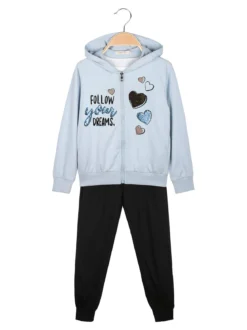 Hope Star Completo tuta 3 pezzi da bambina con cappuccio e zip
